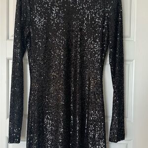 Elegant Black Sequin Dress